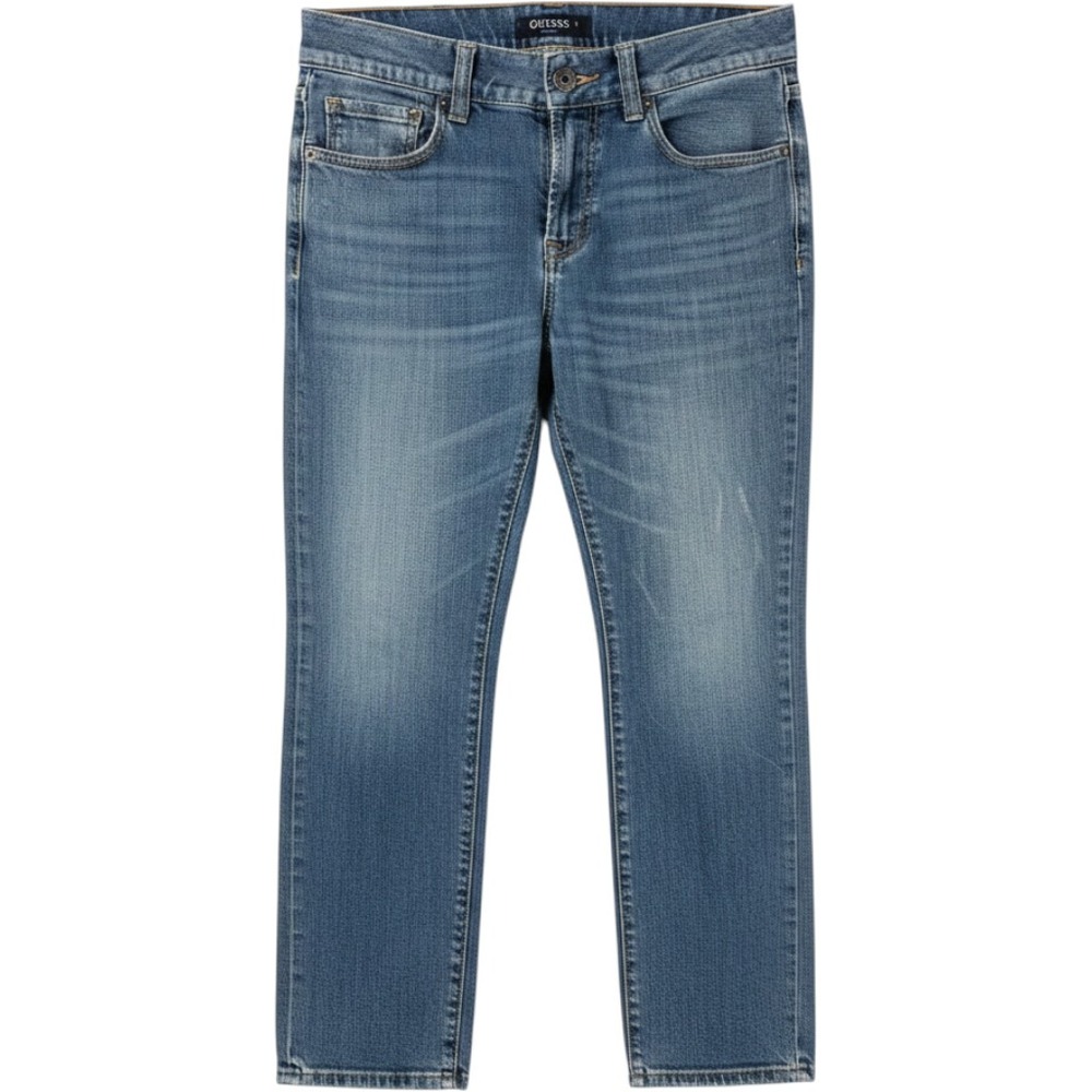 Guess Jeans Vintage Distressed Straight Denim Back Zipper Pockets Mens 30x29